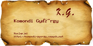 Komondi György névjegykártya