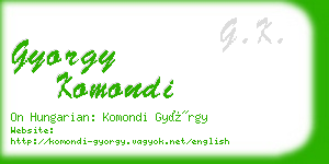 gyorgy komondi business card